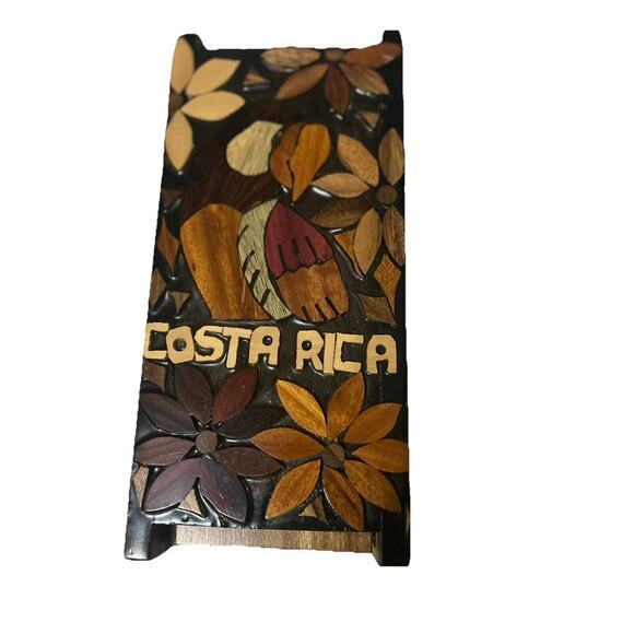 Chorreador; Costa Rican Handmade Foldable Wooden Stand Coffee Maker Tucan Flower - Picture 1 of 5